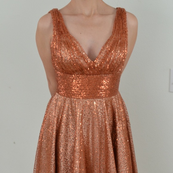 bronze prom dress